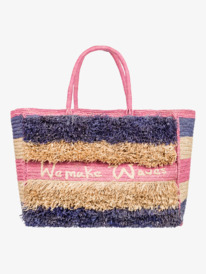 3 Stella Jean x ROXY - Bolsa de Playa de Paja para Mujer Violeta ERJBT03308 Roxy