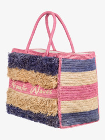 5 Stella Jean x ROXY - Bolsa de Playa de Paja para Mujer Violeta ERJBT03308 Roxy