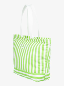 12 Womens Strippy Beach Large Tote Bag Green ERJBT03343 Roxy