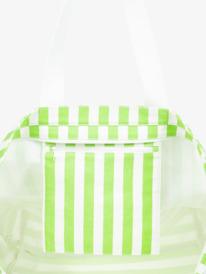 13 Womens Strippy Beach Large Tote Bag Green ERJBT03343 Roxy