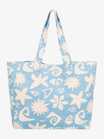 4 Womens Anti Bad Vibes Printed 24L Large Tote Bag Blue ERJBT03344 Roxy
