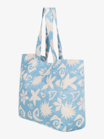 3 Womens Anti Bad Vibes Printed 24L Large Tote Bag Blue ERJBT03344 Roxy