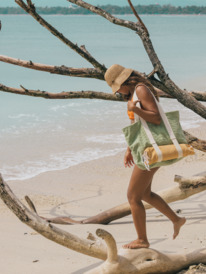 1 Sunny Palm Tote Beach bag Green ERJBT03356 Roxy