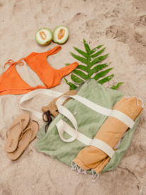 2 Sunny Palm Tote Beach bag Green ERJBT03356 Roxy