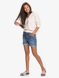 4 Green Turtle Cay - Short en denim pour Femme Bleu ERJDS03226 Roxy