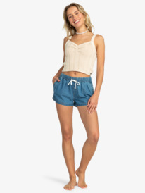 6 Womens New Impossible Denim Shorts Blue ERJDS03279 Roxy