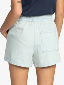 5 Womens Lekeitio Elasticated Denim Shorts Blue ERJDS03313 Roxy