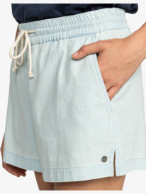 2 Womens Lekeitio Elasticated Denim Shorts Blue ERJDS03313 Roxy