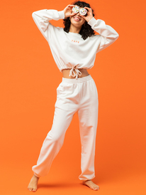 roxy, Days Go By Fleece Bottom, SNOW WHITE (wbk0) Days Go By - Tracksuit Bottoms for Women ERJFB03309