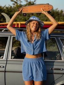 1 Womens Beach Freak Tracksuit Shorts Blue ERJFB03316 Roxy