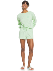 3 Check Out Sweat Shorts Green ERJFB03346 Roxy