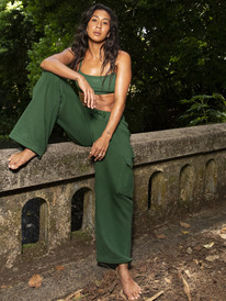3 Kelia Baggy Tracksuit Bottoms Green ERJFB03404 Roxy