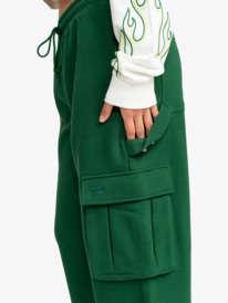 6 Kelia Baggy Tracksuit Bottoms Green ERJFB03404 Roxy
