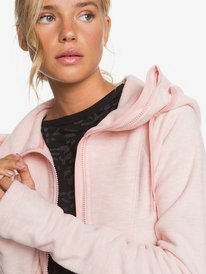 3 Electric Feeling - Polarfleece-Kapuzenpulli mit Reißverschluss für Frauen Rosa ERJFT04259 Roxy