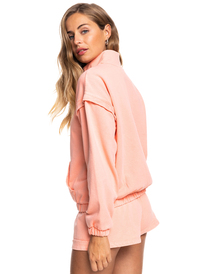 4 Locals Only 2022 - Sweatshirt mit Halbreißverschluss für Frauen Rosa ERJFT04530 Roxy