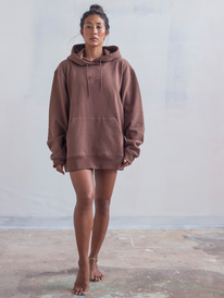 1 Womens Kelia Fly Girl Fleece Hoodie Brown ERJFT04567 Roxy