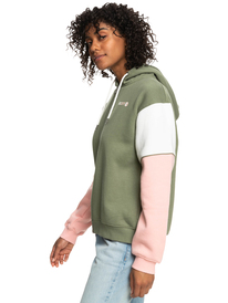 1 Lets Get Going 2022 - Sudadera con capucha y cremallera para Mujer Beige ERJFT04592 Roxy