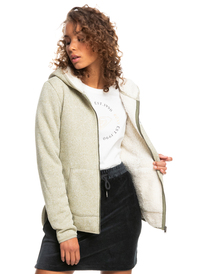 4 Icy Times - Kapuzenpulli aus Sherpa-Fleece mit Reißverschluss für Frauen Beige ERJFT04612 Roxy