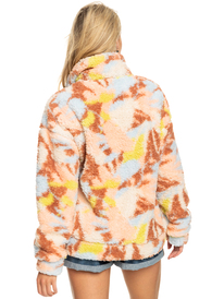 13 Bonfire On The Beach Half-Zip Pullover Fleece Brown ERJFT04638 Roxy
