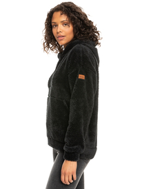 5 Surf Spray Hooded Pullover Fleece Black ERJFT04639 Roxy