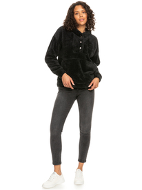 8 Surf Spray Hooded Pullover Fleece Black ERJFT04639 Roxy
