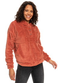 4 Surf Spray Hooded Pullover Fleece Pink ERJFT04639 Roxy