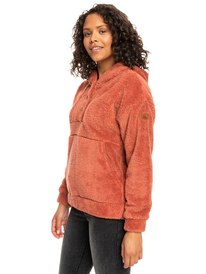 5 Surf Spray Hooded Pullover Fleece Pink ERJFT04639 Roxy