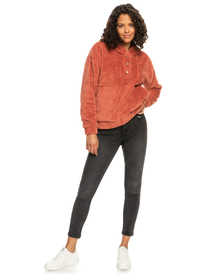 7 Surf Spray Hooded Pullover Fleece Pink ERJFT04639 Roxy
