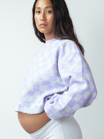 roxy, Kelia Fleece Crop Sweatshirt, LAVENDER LAVENDILAC (pgh6) Kelia - Cropped Sweatshirt for Women ERJFT04668