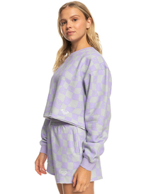 7 Kelia 2022 - Cropped Sweatshirt for Women Purple ERJFT04668 Roxy
