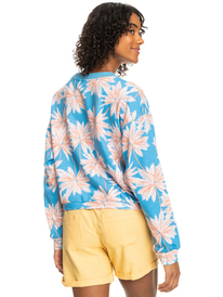 roxy, Off To The Beach - Sweatshirt for Women, AZURE BLUE PALM ISLAND (bjt6) Off To The Beach - Sweatshirt for Women ERJFT04679