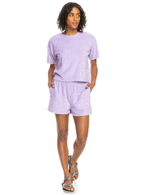 3 Getaway Time - T-shirt en matière éponge pour Femme Violet ERJFT04699 Roxy