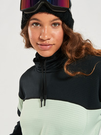 6 Vertere - Gewafelde Fleecetop voor Dames Green ERJFT04718 Roxy