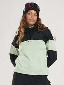 4 Vertere - Gewafelde Fleecetop voor Dames Green ERJFT04718 Roxy