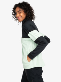 10 Vertere - Gewafelde Fleecetop voor Dames Green ERJFT04718 Roxy