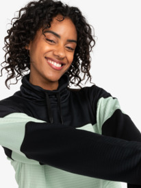 11 Vertere - Gewafelde Fleecetop voor Dames Green ERJFT04718 Roxy