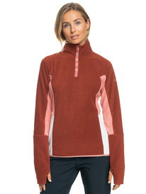 9 Sayna - Technical Half Zip Fleece for Women Brown ERJFT04719 Roxy