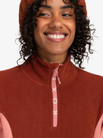 11 Sayna - Technical Half Zip Fleece for Women Brown ERJFT04719 Roxy