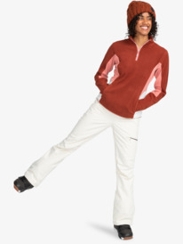 13 Sayna - Technical Half Zip Fleece for Women Brown ERJFT04719 Roxy