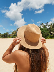 2 Womens Early Sunset Straw Sun Hat Yellow ERJHA04196 Roxy