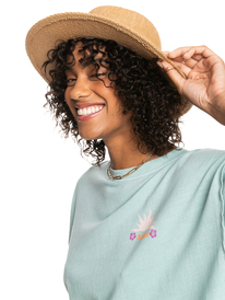 6 Womens Early Sunset Straw Sun Hat Yellow ERJHA04196 Roxy