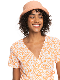 8 Womens Almond Milk Bucket Hat Orange ERJHA04219 Roxy