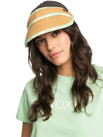 1 Womens Havana Philosophy Straw Visor Green ERJHA04225 Roxy