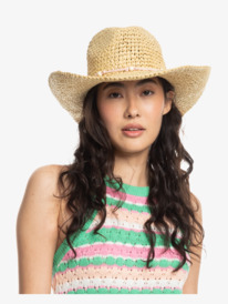 6 Womens Cherish Summer Straw Cowboy Hat Yellow ERJHA04250 Roxy