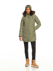 7 Ellie - Lange Kapuzenjacke für Frauen Beige ERJJK03496 Roxy