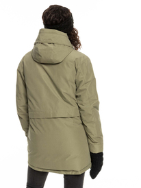 12 Dawn View Insulated Hooded Parka Jacket Beige ERJJK03497 Roxy