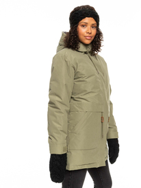 7 Dawn View Insulated Hooded Parka Jacket Beige ERJJK03497 Roxy