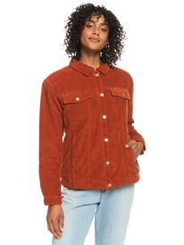 5 On The Block Corduroy Trucker Jacket Brown ERJJK03509 Roxy