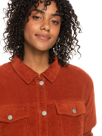 8 On The Block Corduroy Trucker Jacket Brown ERJJK03509 Roxy