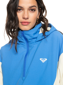 3 Kelia Throw-Back Oversized Half-Zip Pullover Jacket Black ERJJK03559 Roxy